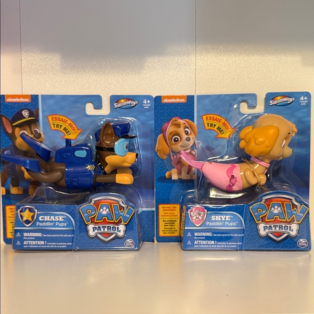 PAW Patrol SwimWays Paddlin' Pups Chase and Skye - Blue and Pink - Picture 1 of 3